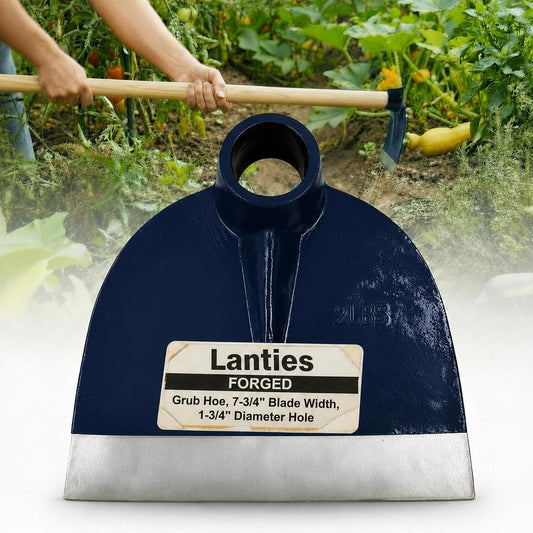 American Pattern Eye Hoe Head, 7-3/4" Blade Width, 8-1/2" Blade Length, 1-3/4" Diameter Hole, Grub Hoe Head Garden Steel Tool for Garden Hacking, Yard or Farming Work, No Handle Included