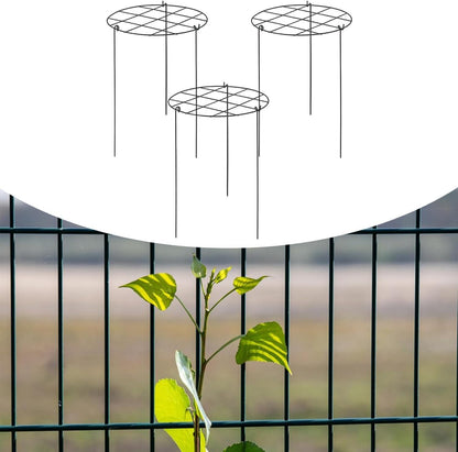 Peony Support Cage, 3-Pack Iron Grow Through Hoops, 11.8 x 15.7 in, for Peonies Roses Hydrangeas