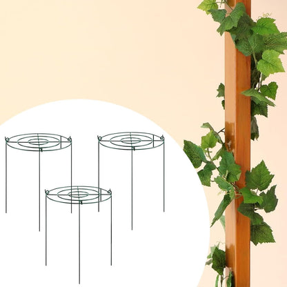 Peony Support Cage, 3-Pack Iron Grow Through Hoops, 11.8 x 15.7 in, for Peonies Roses Hydrangeas