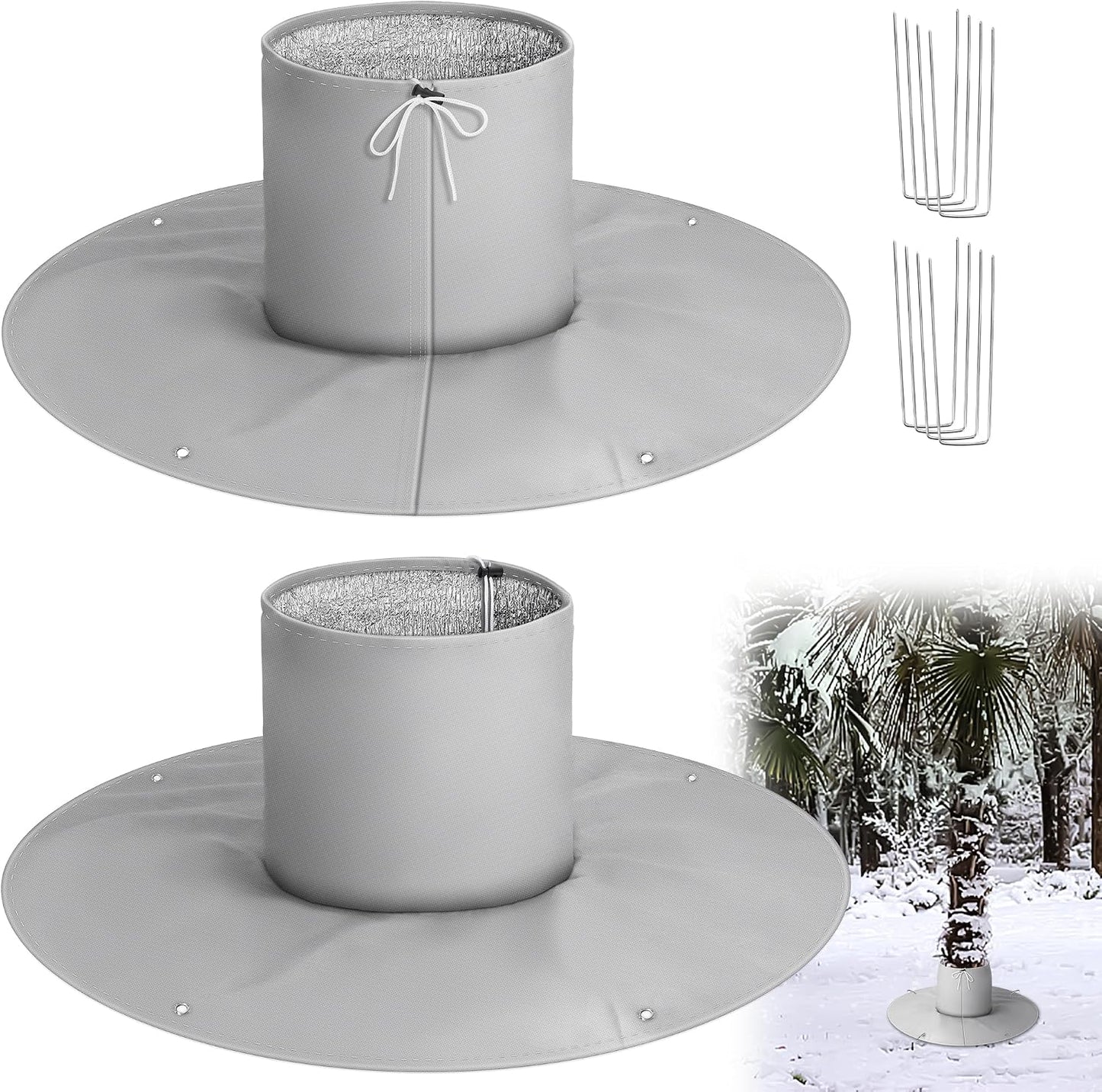 2Pcs Palm Tree Root Protectors, 3-Layer Winter Tree Root Frost Covers