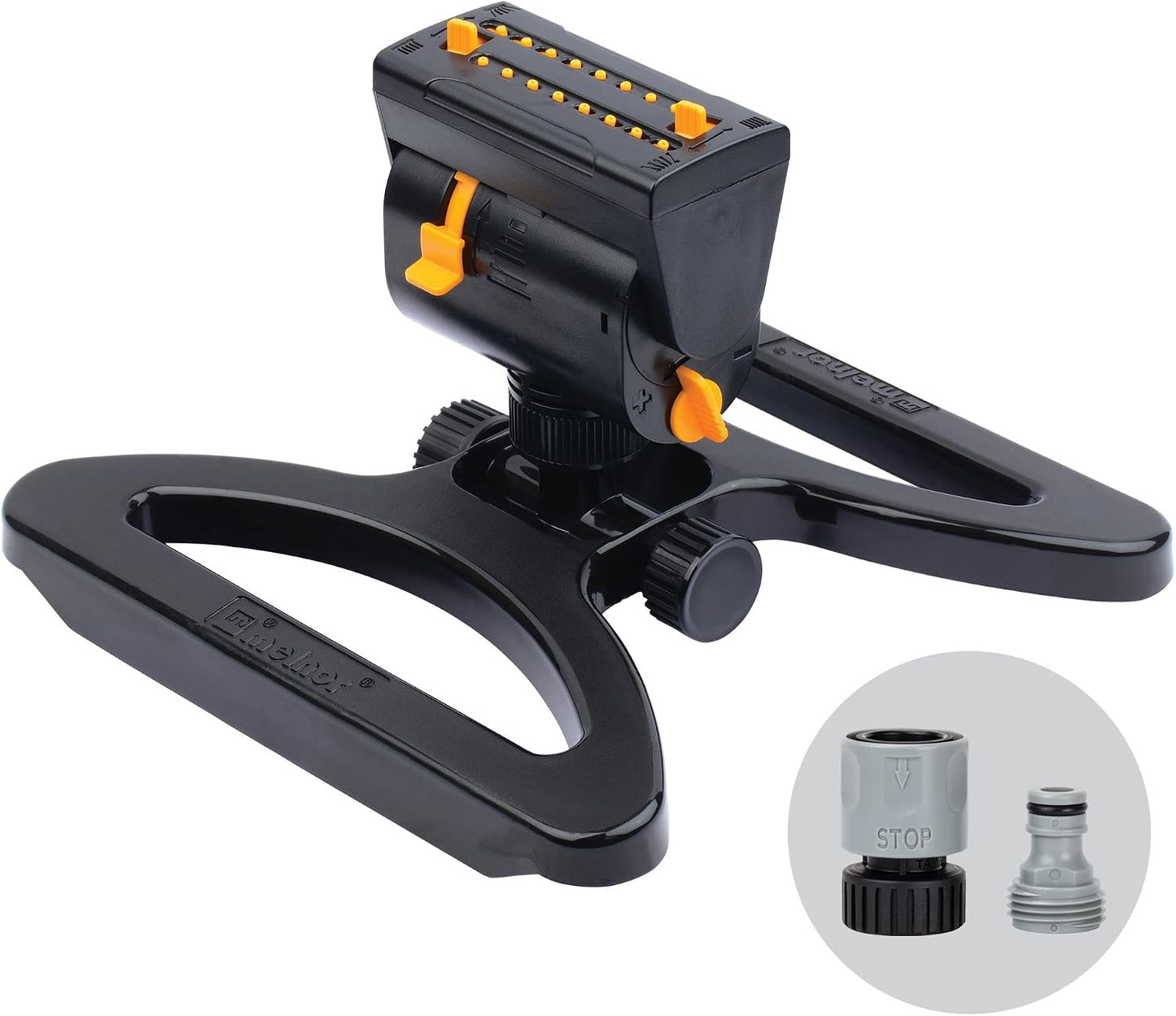 MiniMax Turbo Sprinkler, 4000 Sq Ft: 360°, Flow, Width, Range Adjust