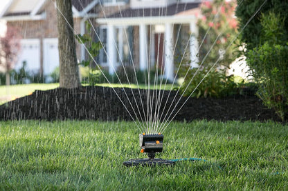MiniMax Turbo Sprinkler, 4000 Sq Ft: 360°, Flow, Width, Range Adjust