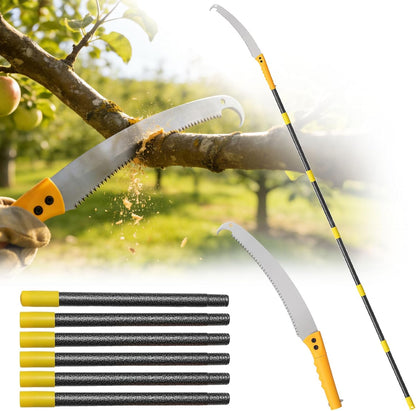 Pole Saw For Tree Trimming,2-In-1 Manual Handheld Pole Pruning Saw, 10.8 FT Long Tree Trimmer With 15.7" Triple-Ground Sharp Blade Cutter For Branches,Orchard, Palm Trees, Shrubs,Limbs