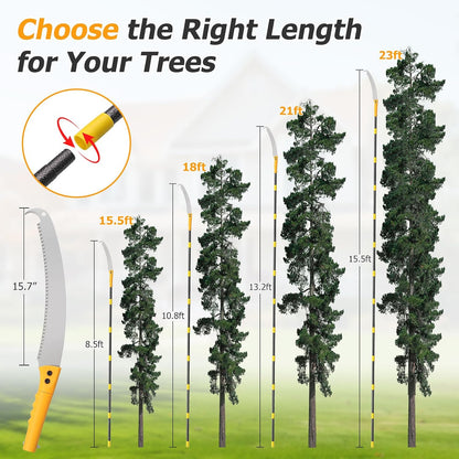 Pole Saw For Tree Trimming,2-In-1 Manual Handheld Pole Pruning Saw, 10.8 FT Long Tree Trimmer With 15.7" Triple-Ground Sharp Blade Cutter For Branches,Orchard, Palm Trees, Shrubs,Limbs