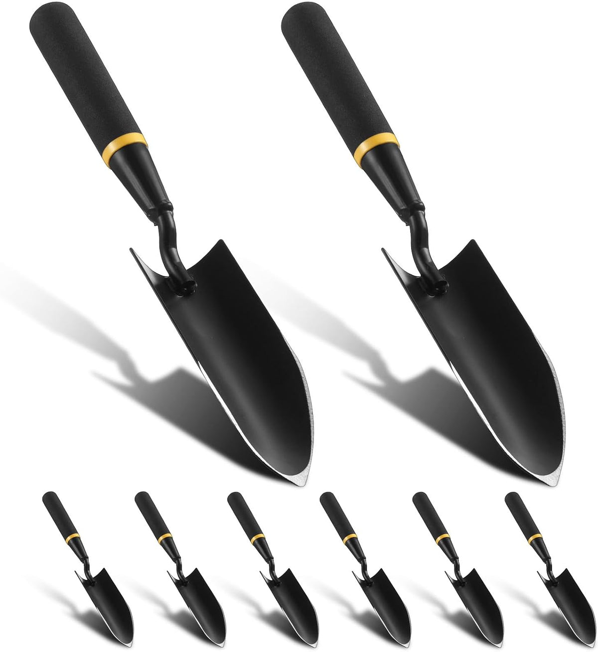 8 Pcs Garden Trowel with Resin Rubberized Handle, Narrow Shovels