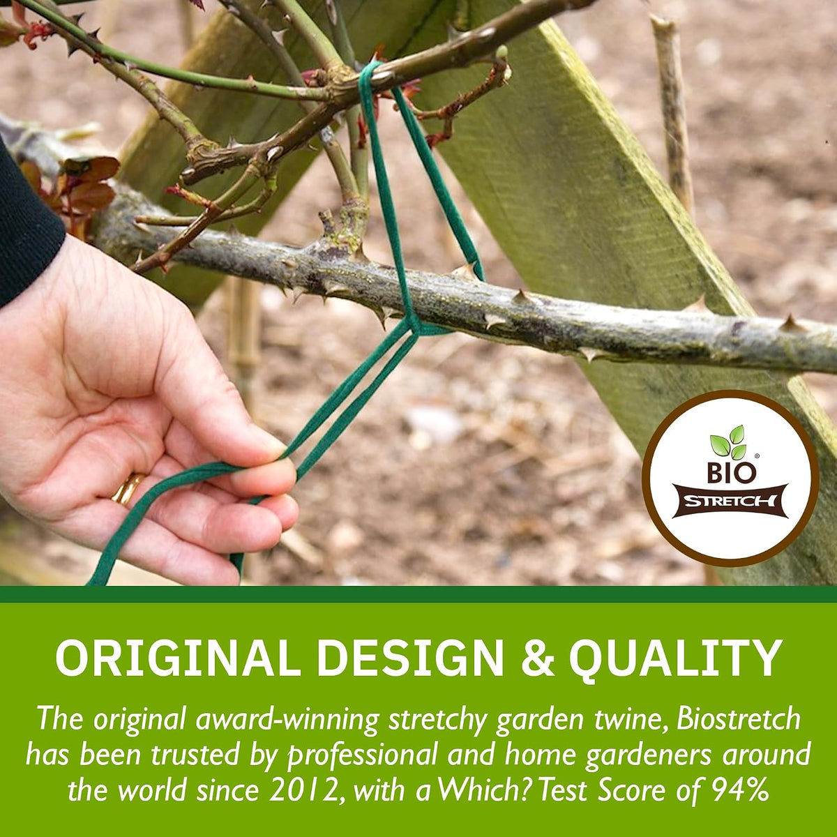 Soft Garden Twine & Plant Ties for Outdoor Plants, 1 Ball Green
