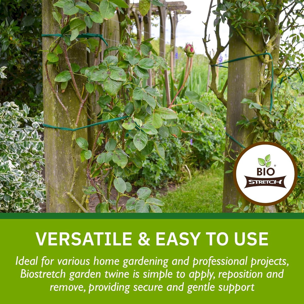 Soft Garden Twine & Plant Ties for Outdoor Plants, 1 Ball Green