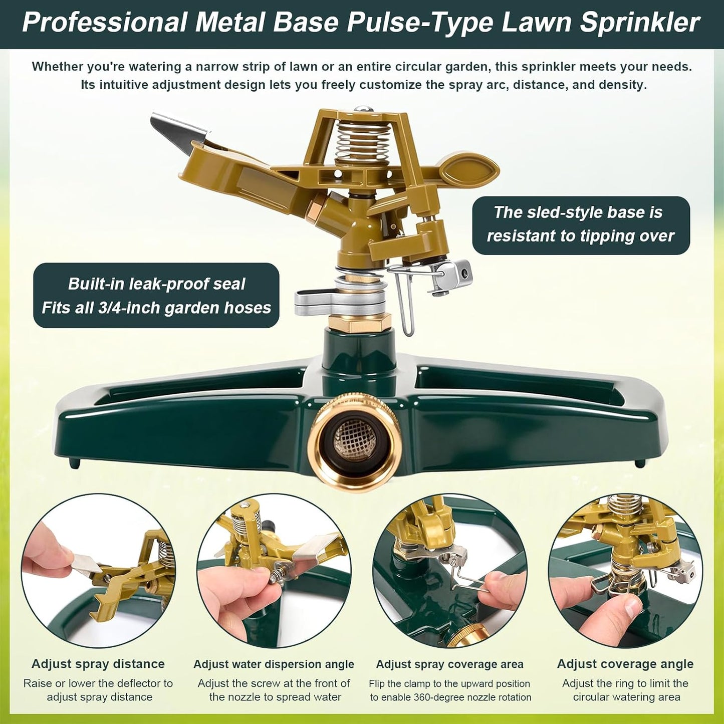 Sprinkler for Yard, Oscillating Lawn Sprinklers Adjustable Covera Model