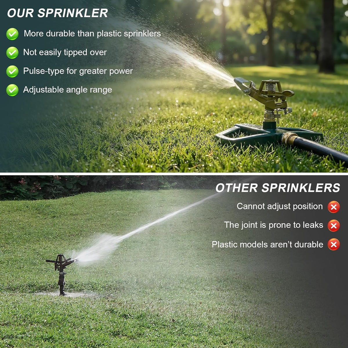 Sprinkler for Yard, Oscillating Lawn Sprinklers Adjustable Covera Model