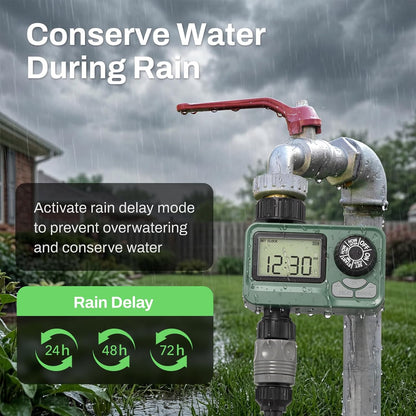 Outdoor Water Timer for Lawn, 2 Zone Programmable Sprinkler Timer