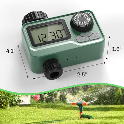 Outdoor Water Timer for Lawn, 2 Zone Programmable Sprinkler Timer