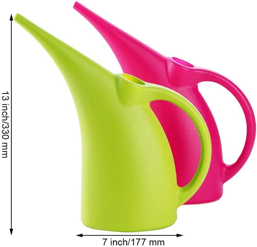 Plastic Watering Can, Elegant Watering Pot, 1/2-Gallon (Green)