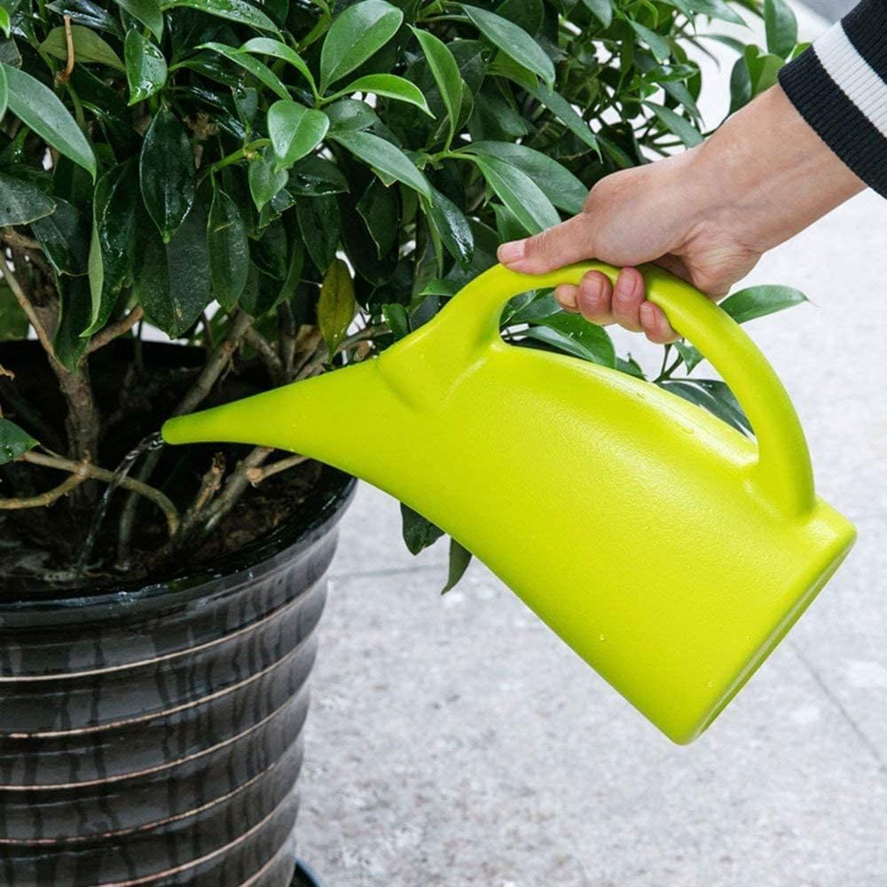 Plastic Watering Can, Elegant Watering Pot, 1/2-Gallon (Green)