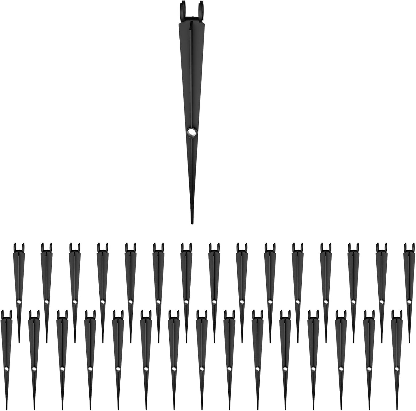 30 Pack 1/4 Inch Drip Irrigation Stakes, Plastic 1/4 Drip Irrigation Tubing Stakes for Secure Tubing Fixation, Garden Hose Support Stakes for Vegetable Flower Beds Lawn Supplies
