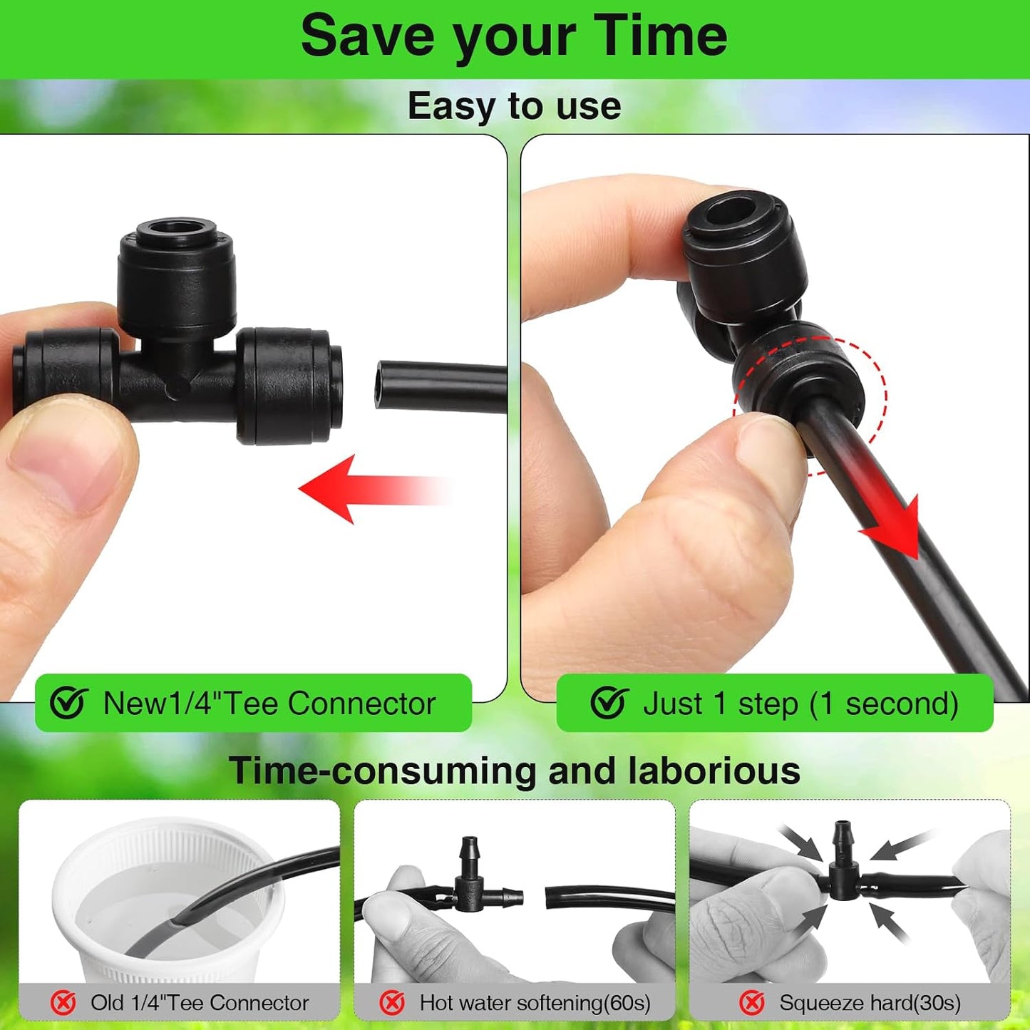 30 Pack 1/4 Inch Drip Irrigation Stakes, Plastic 1/4 Drip Irrigation Tubing Stakes for Secure Tubing Fixation, Garden Hose Support Stakes for Vegetable Flower Beds Lawn Supplies