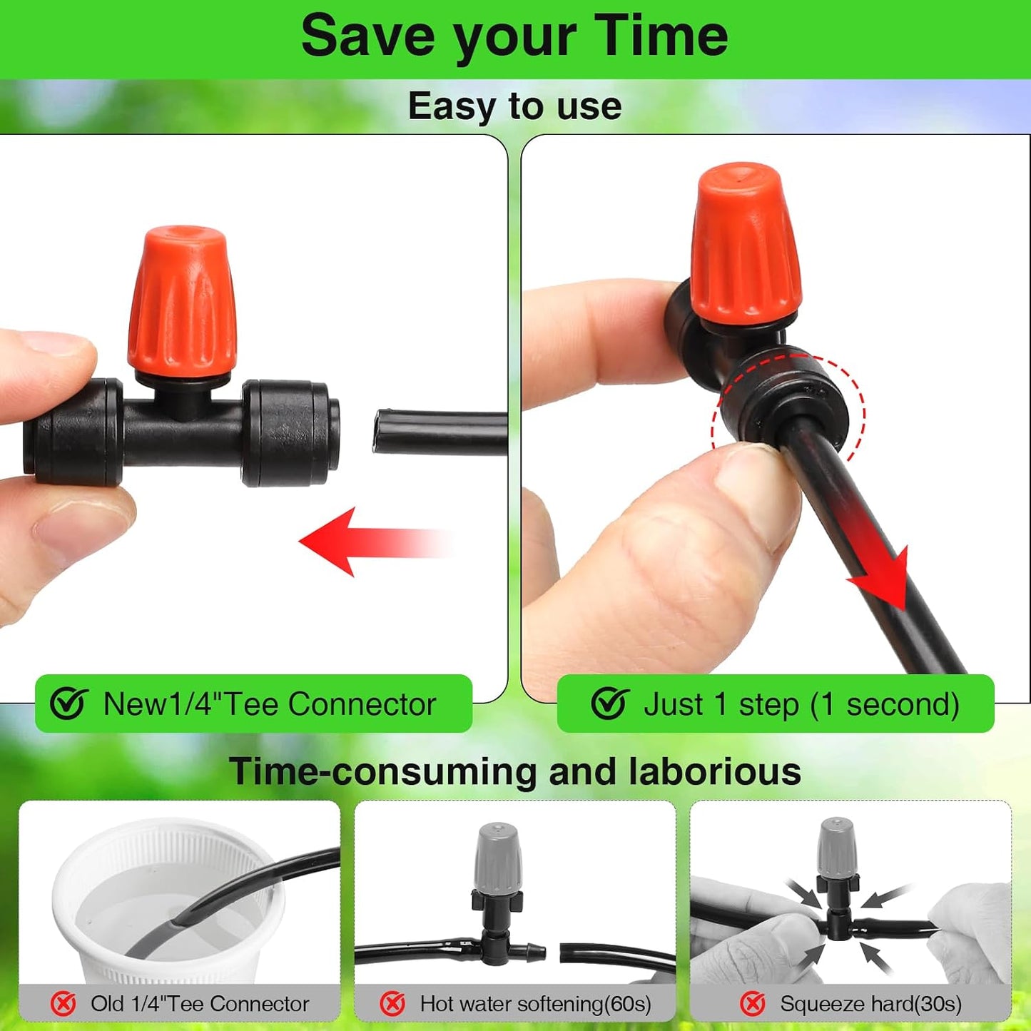 30 Pack 1/4 Inch Drip Irrigation Stakes, Plastic 1/4 Drip Irrigation Tubing Stakes for Secure Tubing Fixation, Garden Hose Support Stakes for Vegetable Flower Beds Lawn Supplies