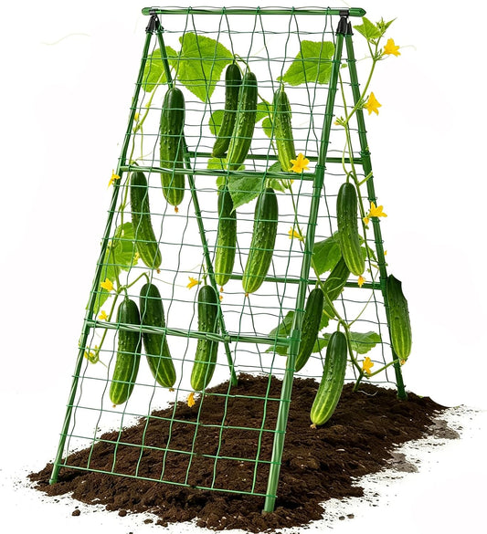 Cucumber Trellis Garden Trellis Arch Trellis, Tall Trellis for Climbing Plants Support Vegetable Peas Fruit Vine Outdoor A-Frame Trellis Suit for Small Plant not Heavy