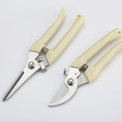 2-Piece Pruning Shears Set, Straight & Curved Bypass Garden Clippers, Professional Hand Pruners for Gardening, Fruit Picking, Flower Trimming, Bonsai, Vegetables, Vineyard