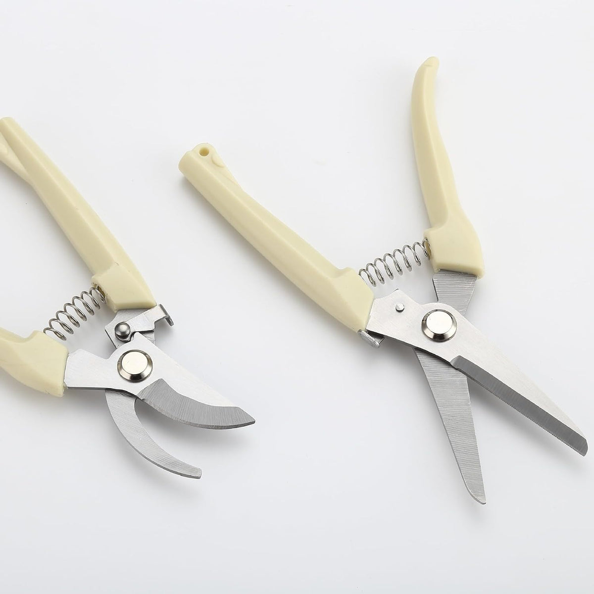 2-Piece Pruning Shears Set, Straight & Curved Bypass Garden Clippers, Professional Hand Pruners for Gardening, Fruit Picking, Flower Trimming, Bonsai, Vegetables, Vineyard