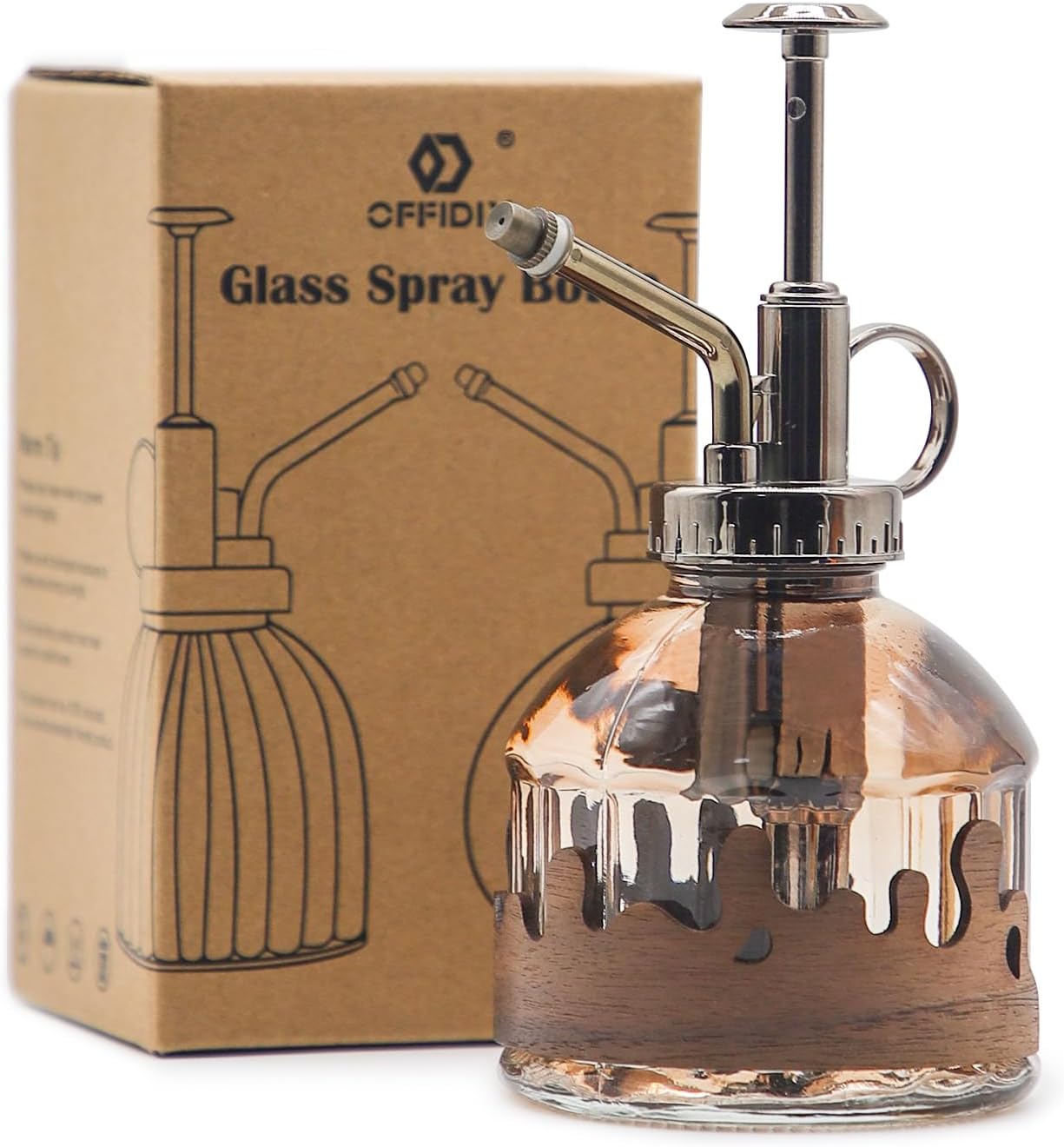 Glass Plant Mister Spray Bottle, Purple Small Watering Can 6.7 oz