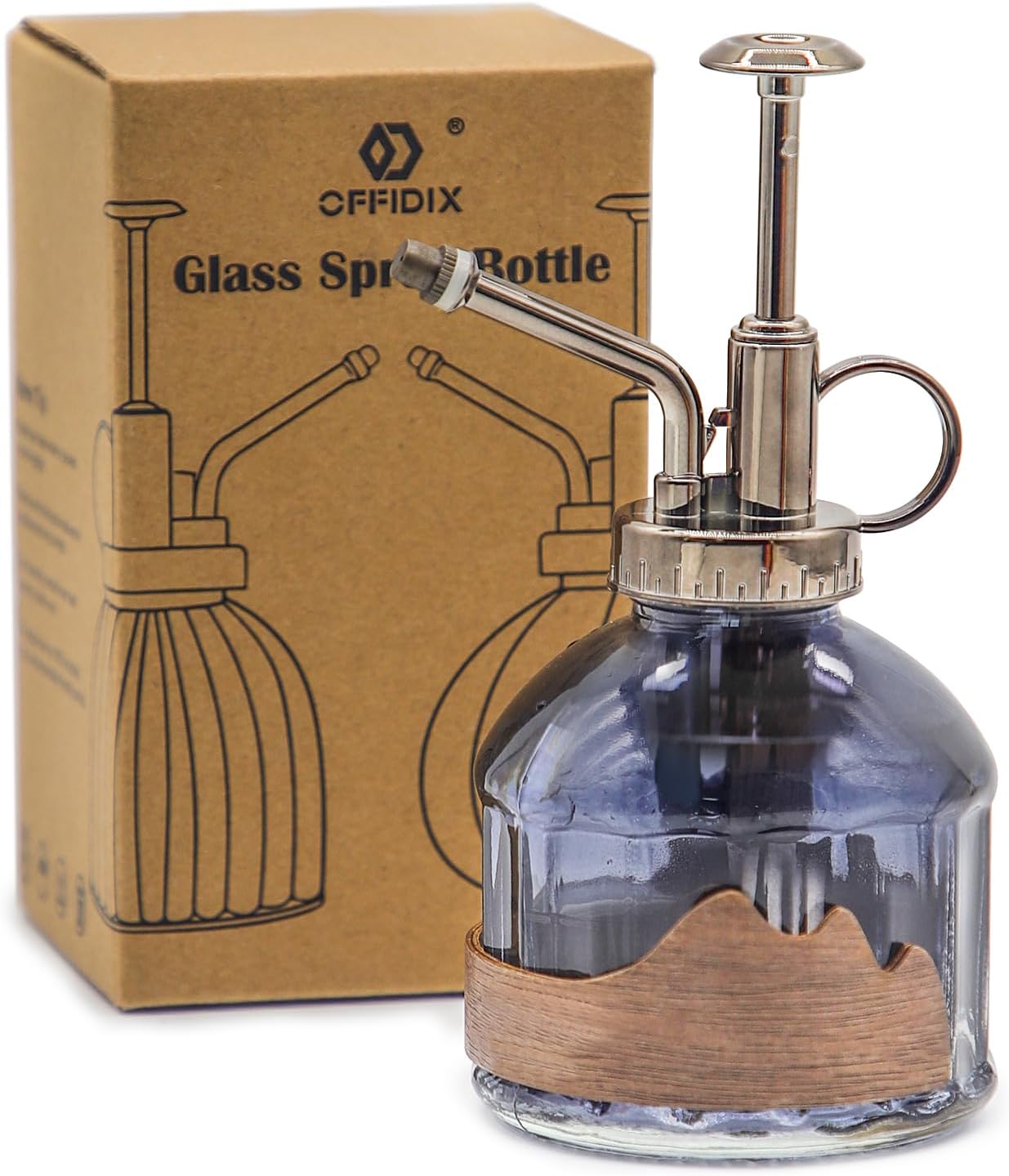 Glass Plant Mister Spray Bottle, Purple Small Watering Can 6.7 oz