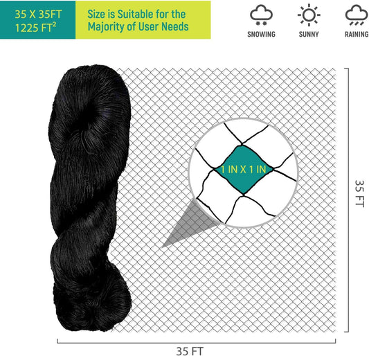Heavy Duty Bird Netting - 35FT*35FT 1” Mesh UV Resistant