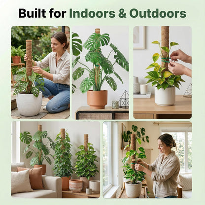4 Pack 16" Moss Pole Monstera Plant Support - Stackable up to 48"