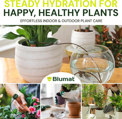 Blumat Classic Self-Watering Stakes - Prevents Overwatering and Underwatering for Healthy Growth While You are Away - Ideal for Indoor Plant Watering (3 Pack w/o Adapter)