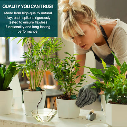 Blumat Classic Self-Watering Stakes - Prevents Overwatering and Underwatering for Healthy Growth While You are Away - Ideal for Indoor Plant Watering (3 Pack w/o Adapter)