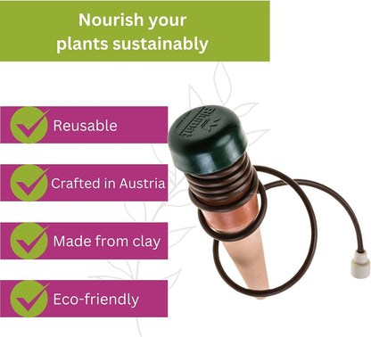 Blumat Classic Self-Watering Stakes - Prevents Overwatering and Underwatering for Healthy Growth While You are Away - Ideal for Indoor Plant Watering (3 Pack w/o Adapter)
