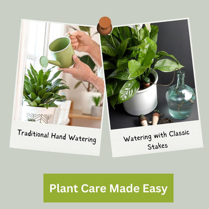 Blumat Classic Self-Watering Stakes - Prevents Overwatering and Underwatering for Healthy Growth While You are Away - Ideal for Indoor Plant Watering (3 Pack w/o Adapter)