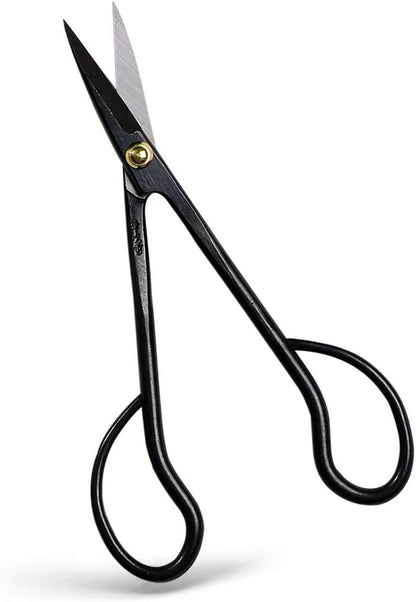 Wazakura Satsuki Bonsai Scissors, Made in Japan 7 inch (180 mm), Japanese Bonsai Garden Tools, Hasami Pruning Shears - Satsuki Style, Black