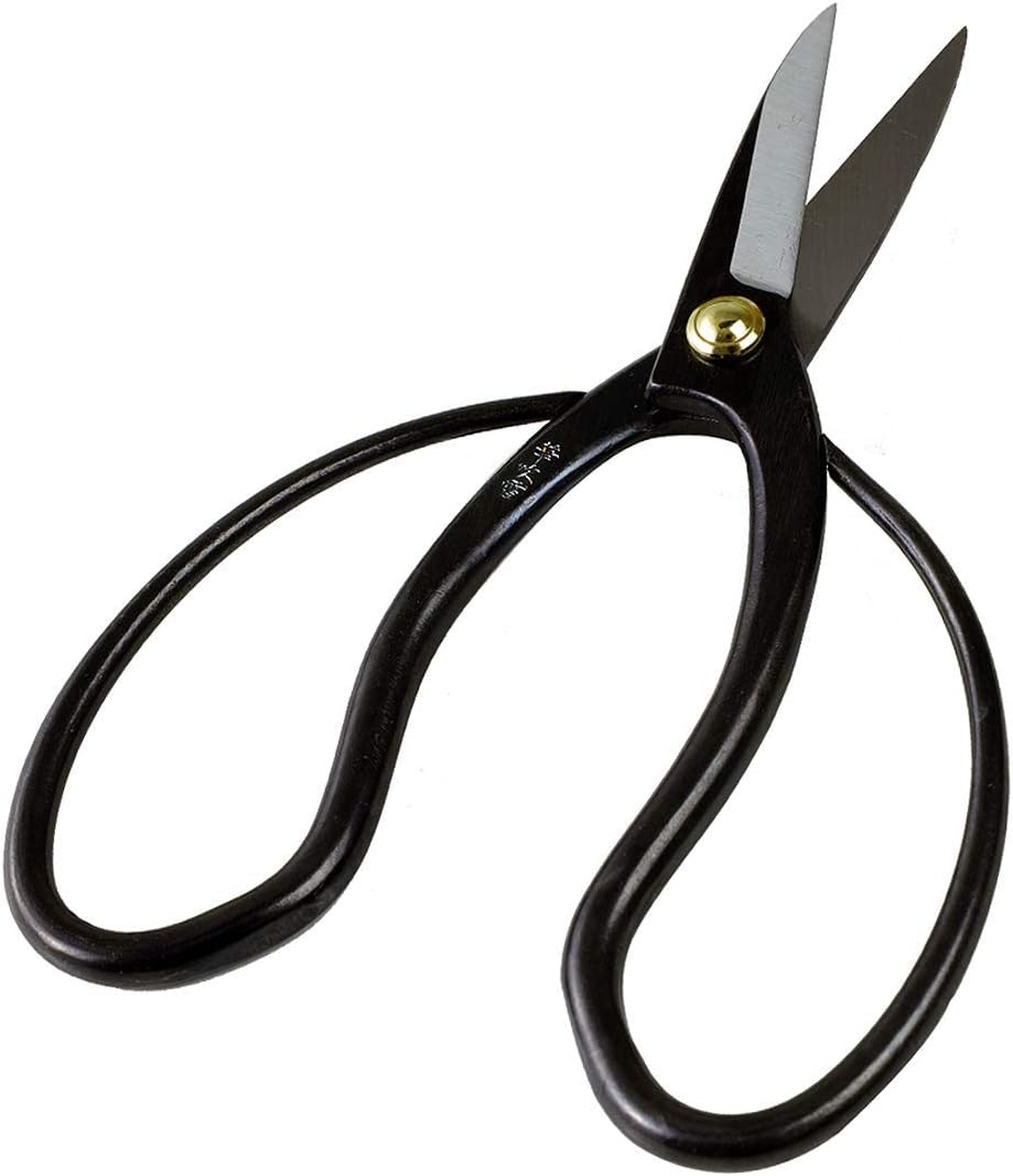 Wazakura Satsuki Bonsai Scissors, Made in Japan 7 inch (180 mm), Japanese Bonsai Garden Tools, Hasami Pruning Shears - Satsuki Style, Black