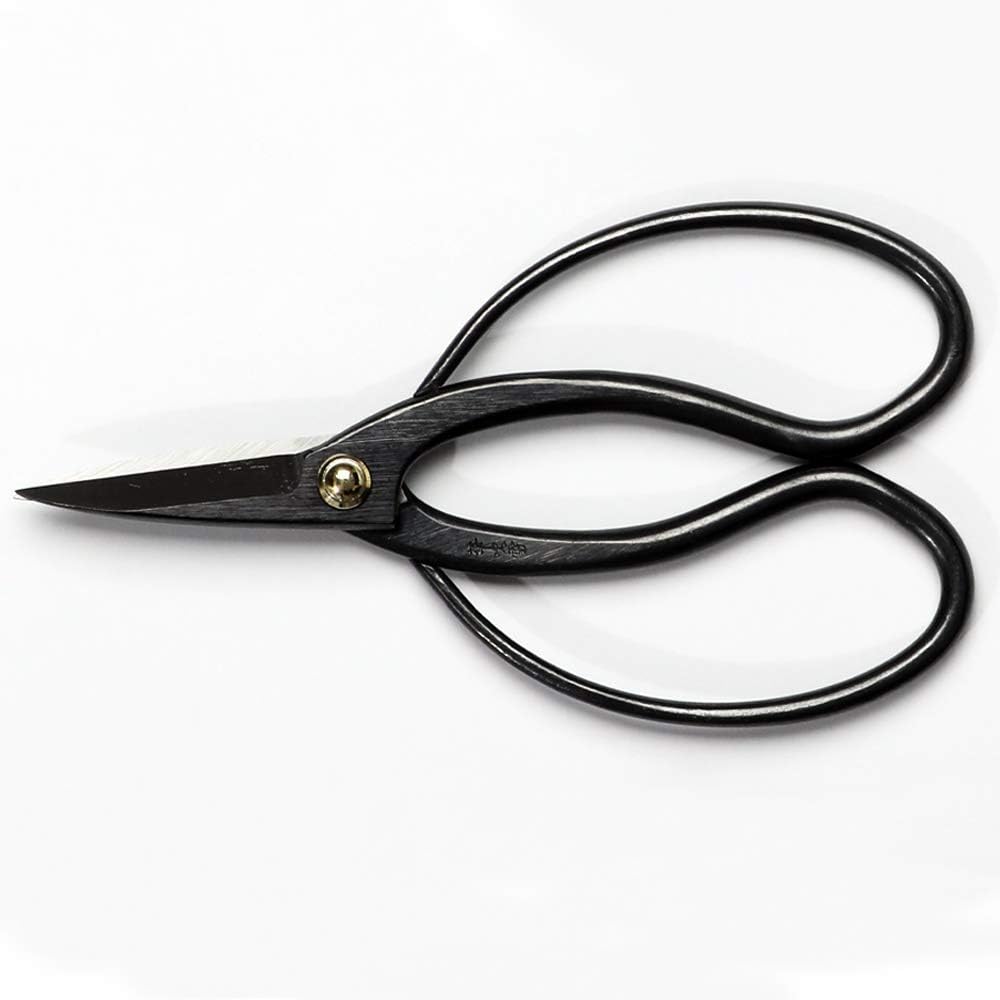 Wazakura Satsuki Bonsai Scissors, Made in Japan 7 inch (180 mm), Japanese Bonsai Garden Tools, Hasami Pruning Shears - Satsuki Style, Black