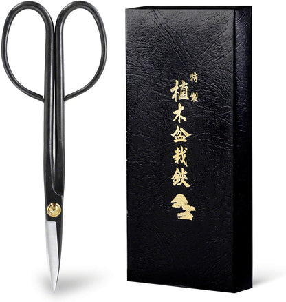 Wazakura Satsuki Bonsai Scissors, Made in Japan 7 inch (180 mm), Japanese Bonsai Garden Tools, Hasami Pruning Shears - Satsuki Style, Black