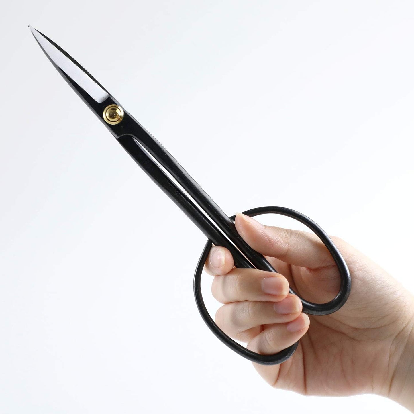 Wazakura Satsuki Bonsai Scissors, Made in Japan 7 inch (180 mm), Japanese Bonsai Garden Tools, Hasami Pruning Shears - Satsuki Style, Black