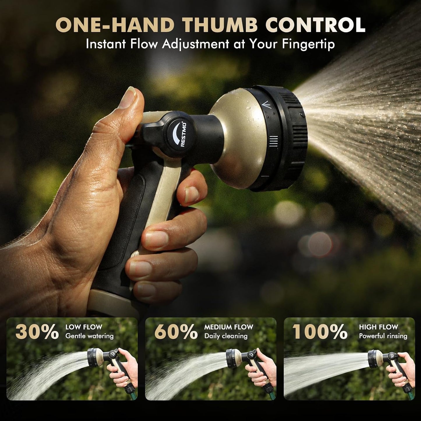 Metal Garden Hose Nozzle Heavy Duty, Water Hose Nozzle for Outdoor
