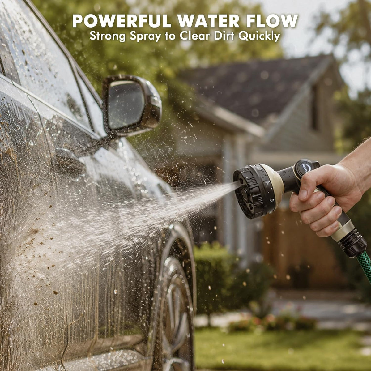 Metal Garden Hose Nozzle Heavy Duty, Water Hose Nozzle for Outdoor