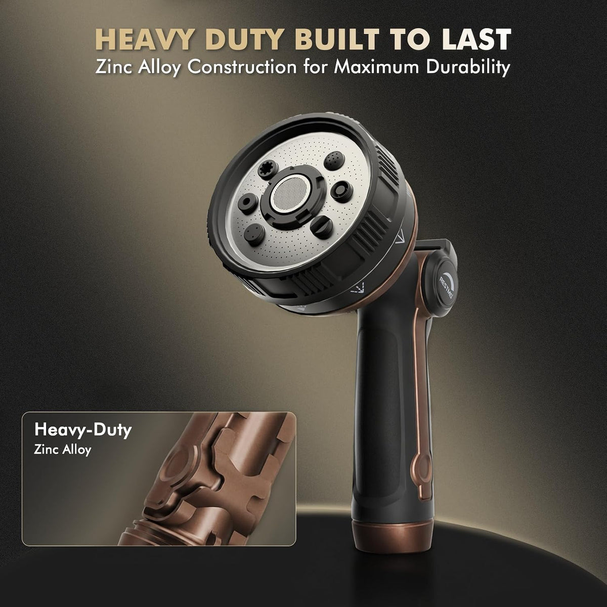 Metal Garden Hose Nozzle Heavy Duty, Water Hose Nozzle for Outdoor