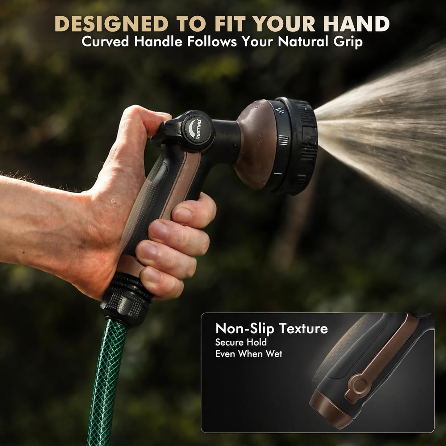 Metal Garden Hose Nozzle Heavy Duty, Water Hose Nozzle for Outdoor