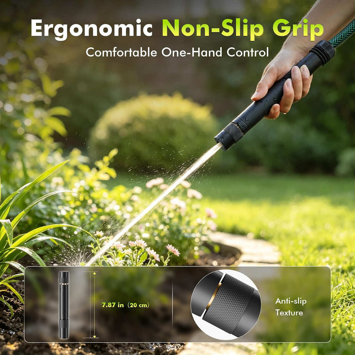 Metal Garden Hose Nozzle Heavy Duty, Water Hose Nozzle for Outdoor