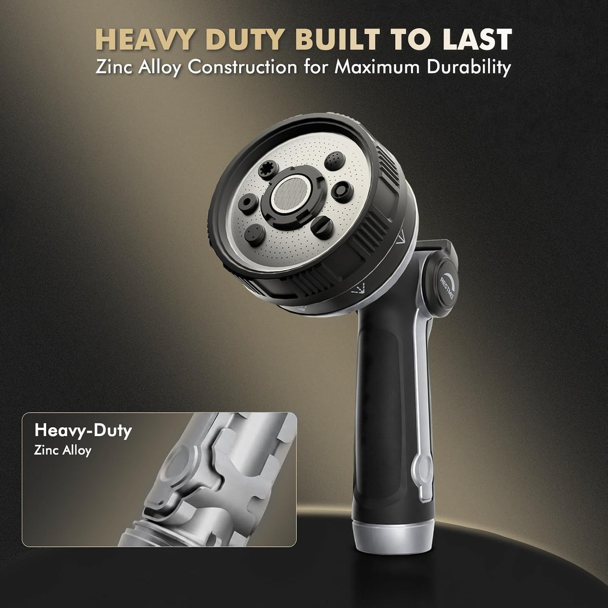 Metal Garden Hose Nozzle Heavy Duty, Water Hose Nozzle for Outdoor