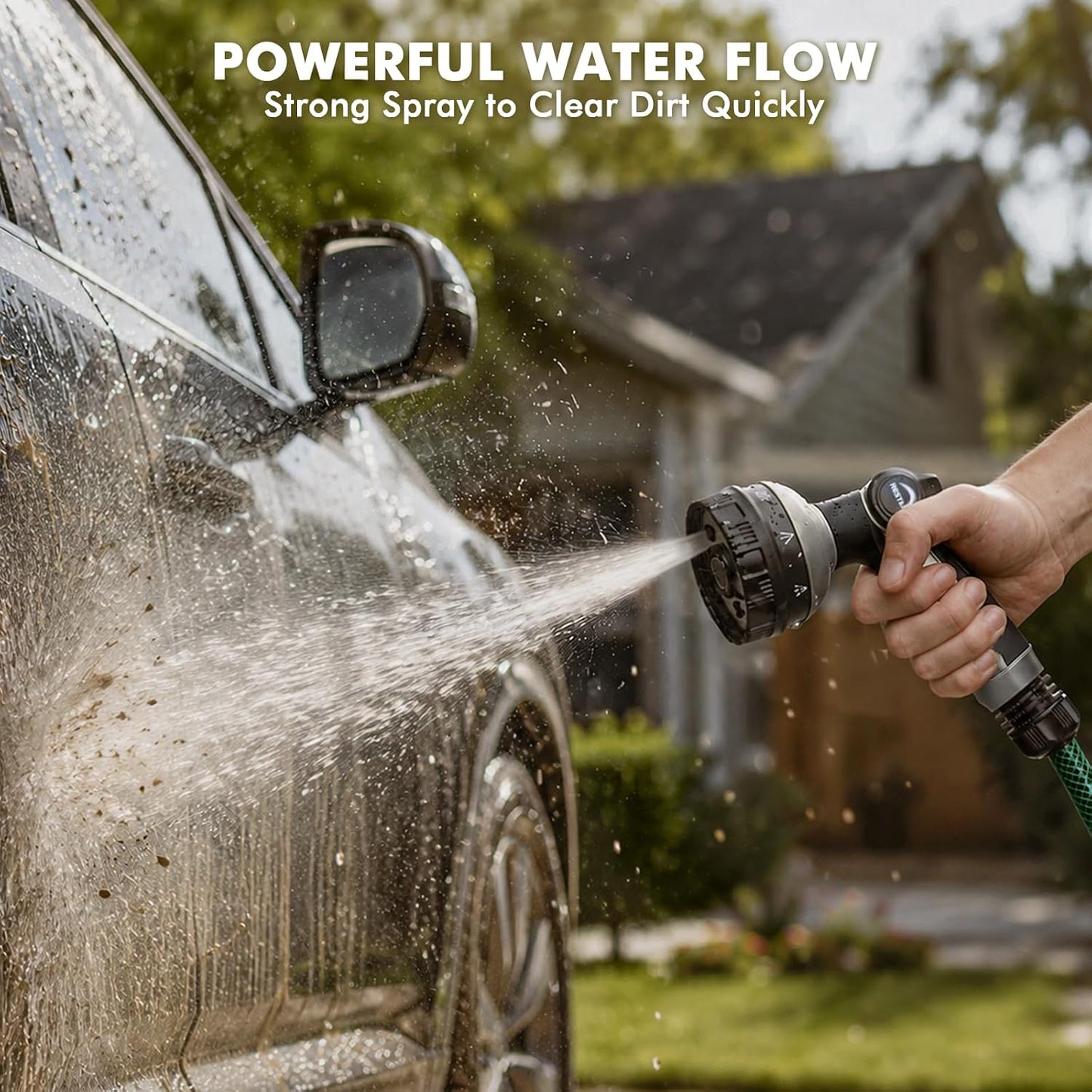 Metal Garden Hose Nozzle Heavy Duty, Water Hose Nozzle for Outdoor