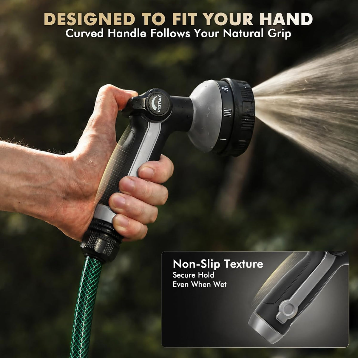 Metal Garden Hose Nozzle Heavy Duty, Water Hose Nozzle for Outdoor