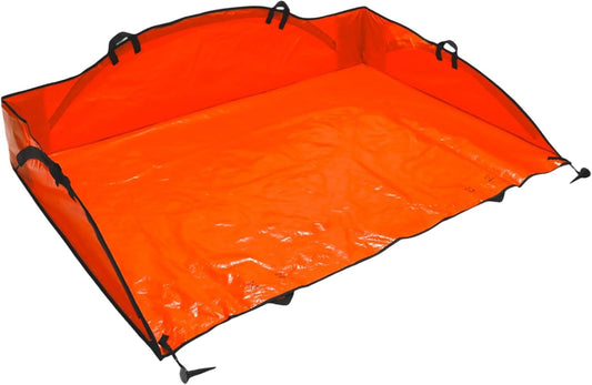 4' x 6' Sport Leaf Tarp - 24 sq ft Yard Cleanup Tarp with 6 Handles & Ground Stakes for Raking, Garden Debris & Yard Waste Removal, Wind Proof