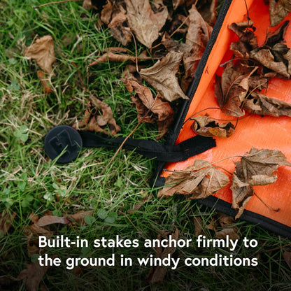 4' x 6' Sport Leaf Tarp - 24 sq ft Yard Cleanup Tarp with 6 Handles & Ground Stakes for Raking, Garden Debris & Yard Waste Removal, Wind Proof
