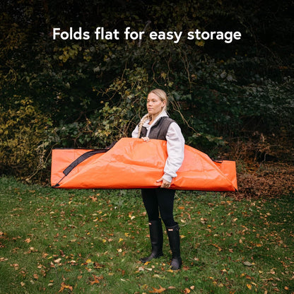 4' x 6' Sport Leaf Tarp - 24 sq ft Yard Cleanup Tarp with 6 Handles & Ground Stakes for Raking, Garden Debris & Yard Waste Removal, Wind Proof
