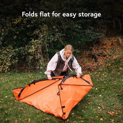 4' x 6' Sport Leaf Tarp - 24 sq ft Yard Cleanup Tarp with 6 Handles & Ground Stakes for Raking, Garden Debris & Yard Waste Removal, Wind Proof
