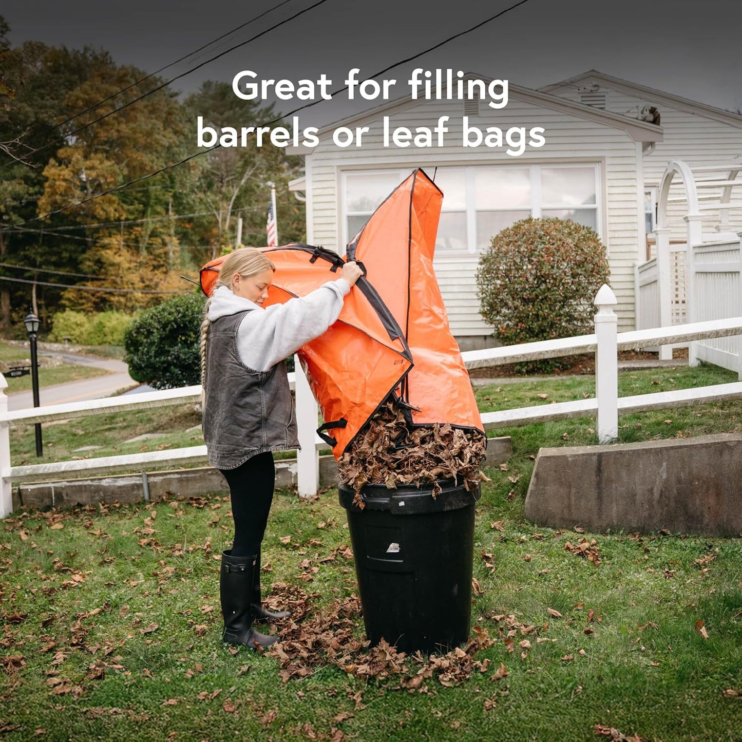 4' x 6' Sport Leaf Tarp - 24 sq ft Yard Cleanup Tarp with 6 Handles & Ground Stakes for Raking, Garden Debris & Yard Waste Removal, Wind Proof