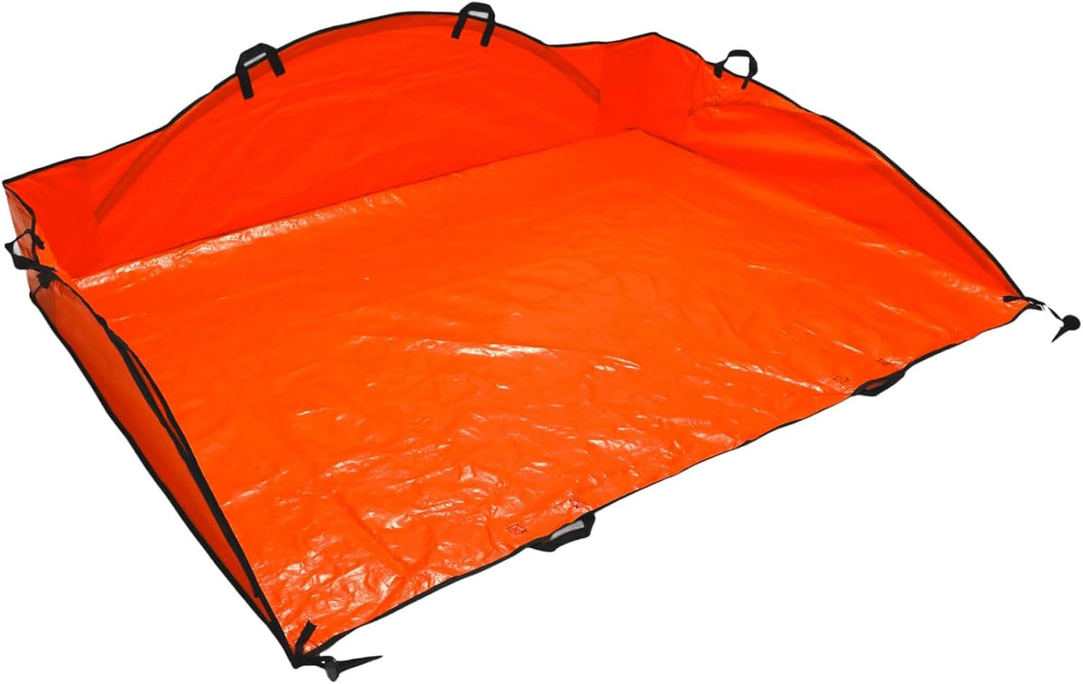 4' x 6' Sport Leaf Tarp - 24 sq ft Yard Cleanup Tarp with 6 Handles & Ground Stakes for Raking, Garden Debris & Yard Waste Removal, Wind Proof